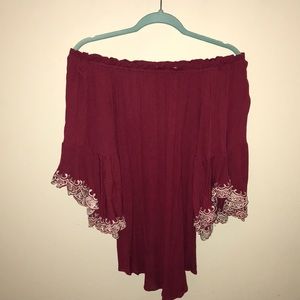 Magenta off the shoulder top